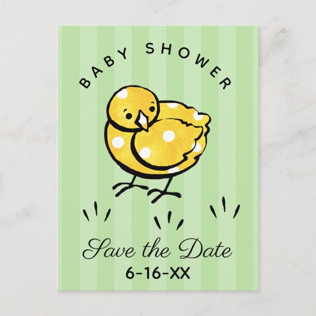 Kleine Gelbkichtendusche Save the Date Ankündigungspostkarte (Vorderseite)