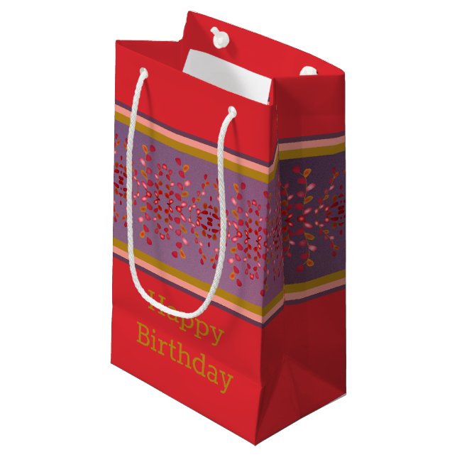 Kleine Gemusterte Papiergeschenktasche zum Geburts Kleine Geschenktüte (Vorderseite Schrägansicht)
