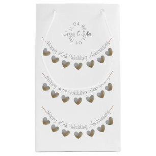 kleine Geschenktasche des Perlenherz-Hochzeitstags Kleine Geschenktüte