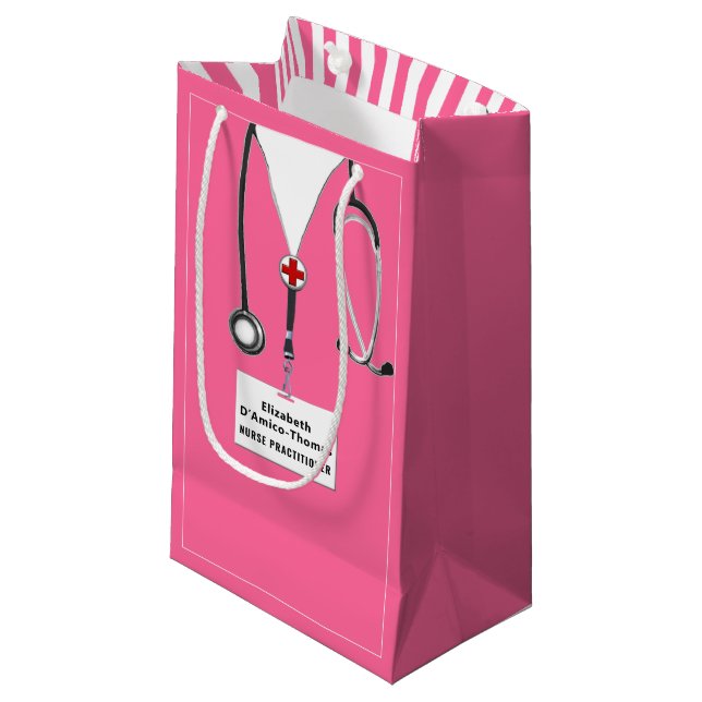 Kleine Geschenktasche für Krankenschwester oder Är Kleine Geschenktüte (Vorderseite Schrägansicht)