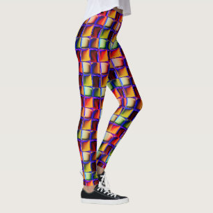 Kleine, gesunkene, rote, grüne, gelbe, gekrönte Qu Leggings