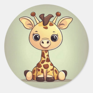 Kleine Giraffe Runder Aufkleber