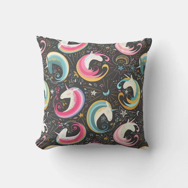 Kleine Girls Unicorn Kissen (Vorderseite)