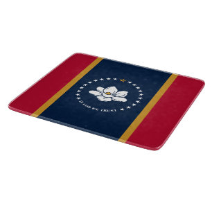Kleine Glas-Schneidbrett mit Flagge von Mississipp Schneidebrett