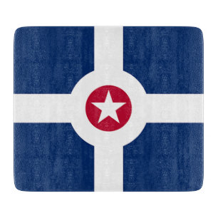 Kleine Glas-Schneidbrett mit Indianapolis-Flagge Schneidebrett