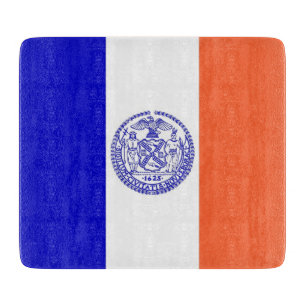 Kleine Glas-Schneidbrett mit New York City-Flagge Schneidebrett