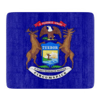 Kleine Glasschneidertafel mit Michigan-Flagge