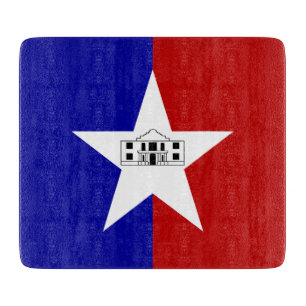 Kleine Glasschneidplatte - Flagge von San Antonio Schneidebrett