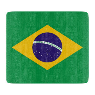 Kleine Glasschneidplatte mit brasilianischer Flagg Schneidebrett