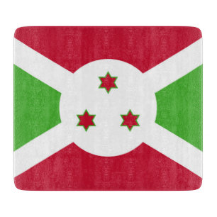 Kleine Glasschneidplatte mit der Flagge Burundis Schneidebrett