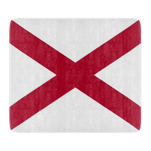 Kleine Glasschneidplatte mit der Flagge von Alabam Schneidebrett