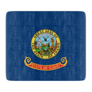 Kleine Glasschneidplatte mit Flagge von Idaho Schneidebrett