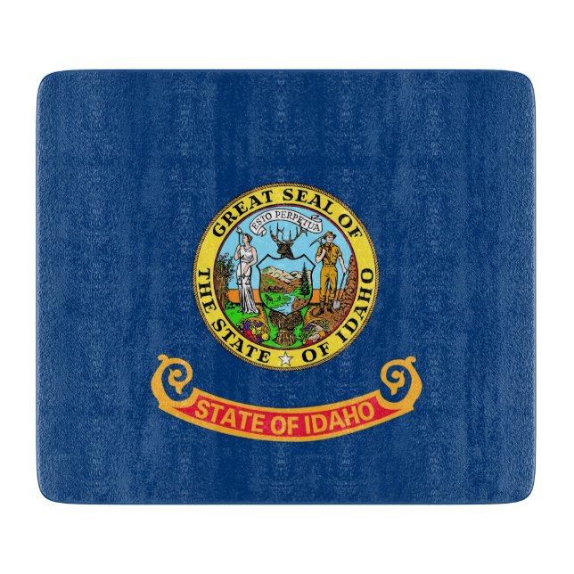 Kleine Glasschneidplatte mit Flagge von Idaho Schneidebrett (Vorderseite)