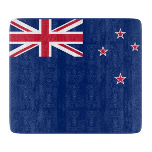Kleine Glasschneidplatte mit neuseeländischer Flag Schneidebrett