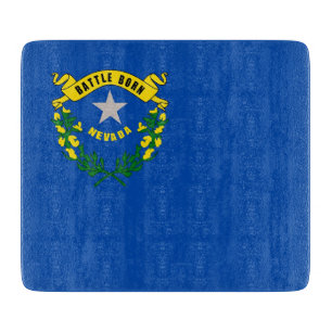 Kleine Glasschneidplatte mit Nevada-Flagge Schneidebrett