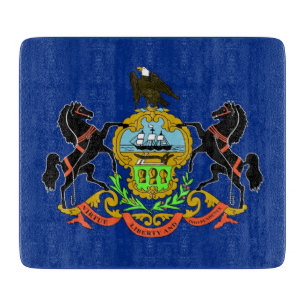 Kleine Glasschneidplatte mit Pennsylvania-Flagge Schneidebrett