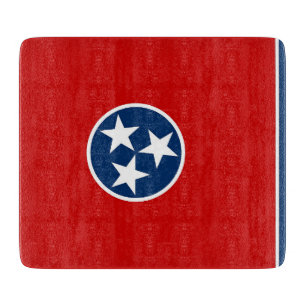 Kleine Glasschneidplatte mit Tennessee-Flagge Schneidebrett