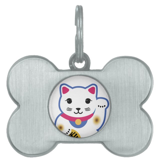 Kleine glückliche Katze, Maneki-neko, 招き猫 Tiermarke (Vorderseite)