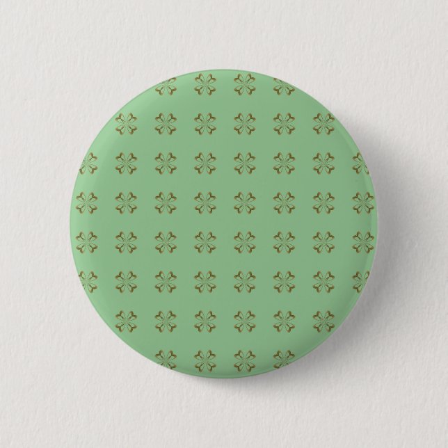 Kleine Gold-Blume auf Minze Button (Vorderseite)