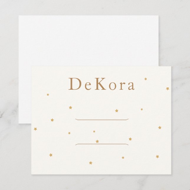 Kleine Gold Stars Frisur Barrett Display Card Einladung (Vorne/Hinten)