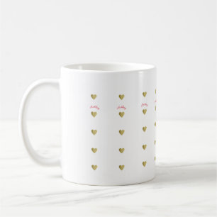 kleine goldene Liebe mit Namen Kaffeetasse