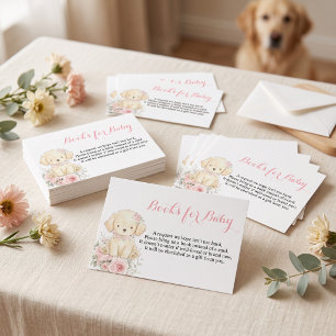 Kleine goldene Mädchen-Baby-Party-Bücher fürs Baby Begleitkarte