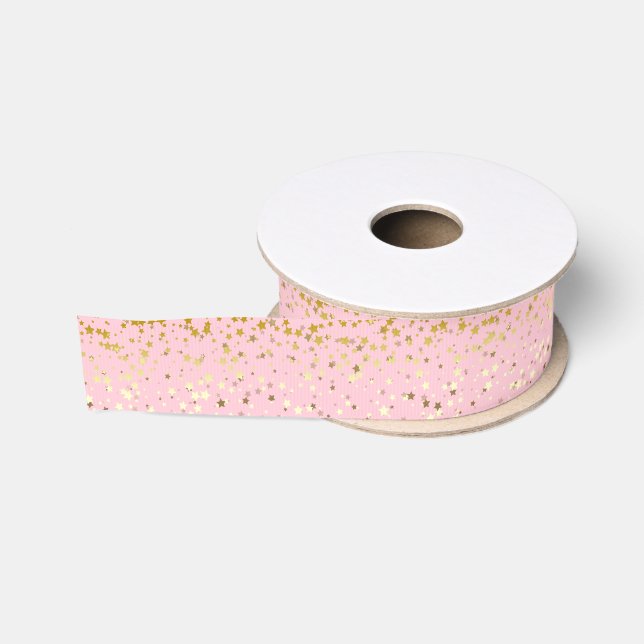Kleine Goldene Stars Ripsband (Spule)