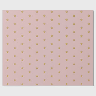 Kleine goldene Sterne in Rosa Geschenkpapier