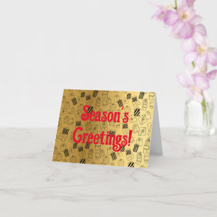 Kleine Goldene und Schwarze Weihnachtsgrüße Karte