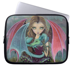 Kleine gotische Fee und Drachenkunst - Laptop-Sieb Laptopschutzhülle