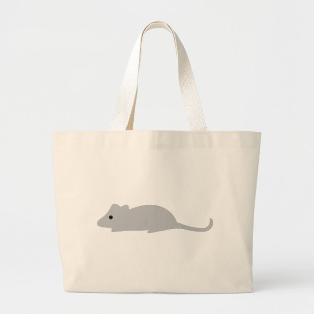 kleine graue Maus Jumbo Stoffbeutel (Vorne)