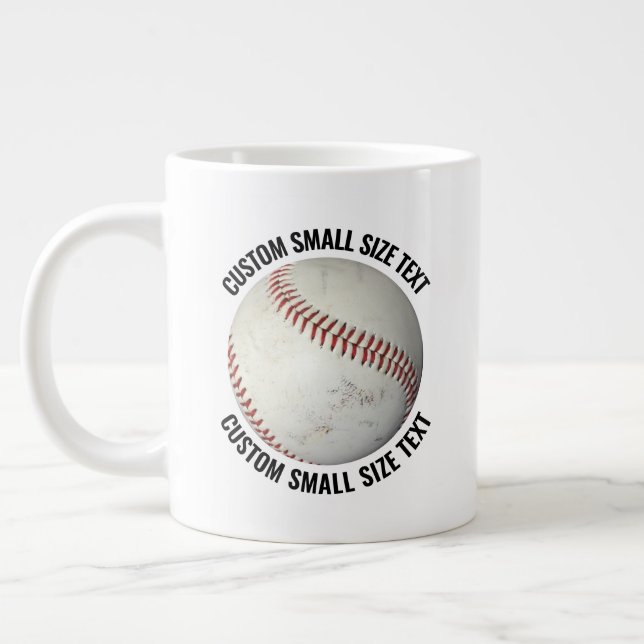 Kleine Größe Personalisierter Text Baseball indivi Jumbo-Tasse (Links)