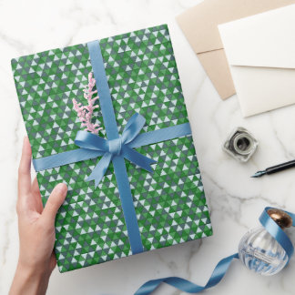 Kleine grüne Dreiecks-Tessellation Geometrisch Geschenkpapier