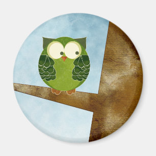Kleine grüne Eule Magnet
