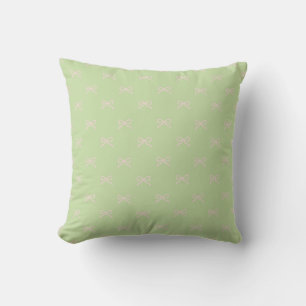 Kleine grüne und rosa Schleife Girly Coquette Kissen