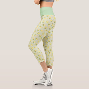 Kleine grüne Zitrone Capri Leggings