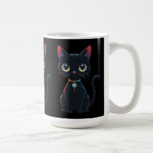 Kleine gruselige schwarze Katze