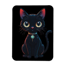Kleine gruselige schwarze Katze