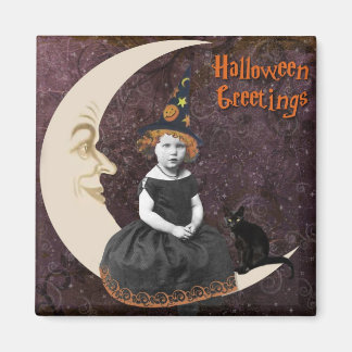 Kleine Halloween-Hexe Magnet