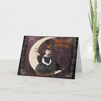 Kleine Halloween-Hexen-Grüße Karte
