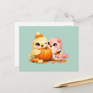 Kleine Halloween-Vogelfreunde Postkarte