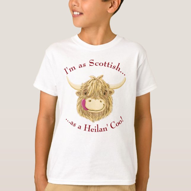Kleine Hamish schottische Hochland-Kuh T-Shirt (Vorderseite)