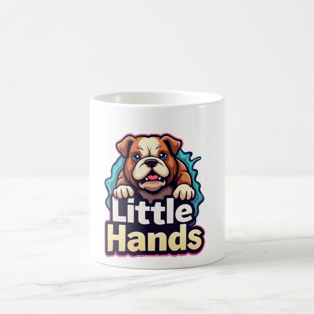 Kleine Hände Blauer Hund Kaffeetasse (Mittel)