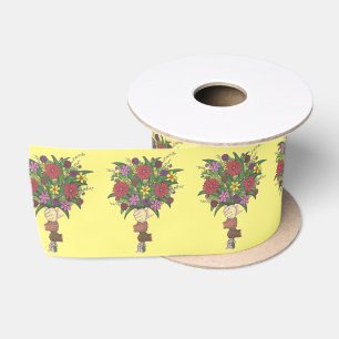 Kleine Hände Blume Bouquet Schullehrer Ribbon Satinband