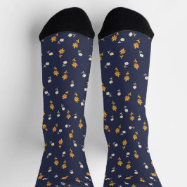 Kleine handgezeichnet Blume Socken