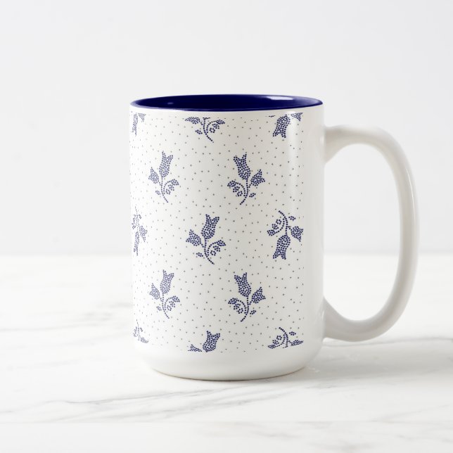Kleine Harebells - ungarisches Blau-Färbung Zweifarbige Tasse (Rechts)