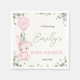 Kleine Häschen-Eukalyptus-Mädchen-Baby-Party Serviette