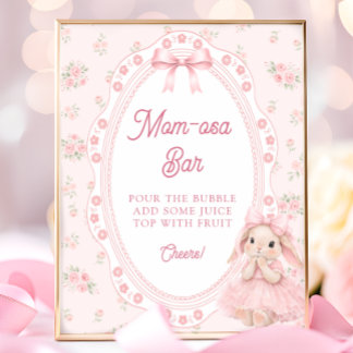 Kleine Hasen-Schleife-Baby-Shower-Mom-osa-Bar Poster