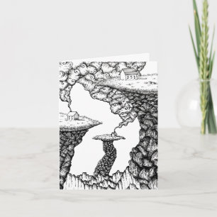 Kleine Häuser auf felsigen Klippen Illustration ge