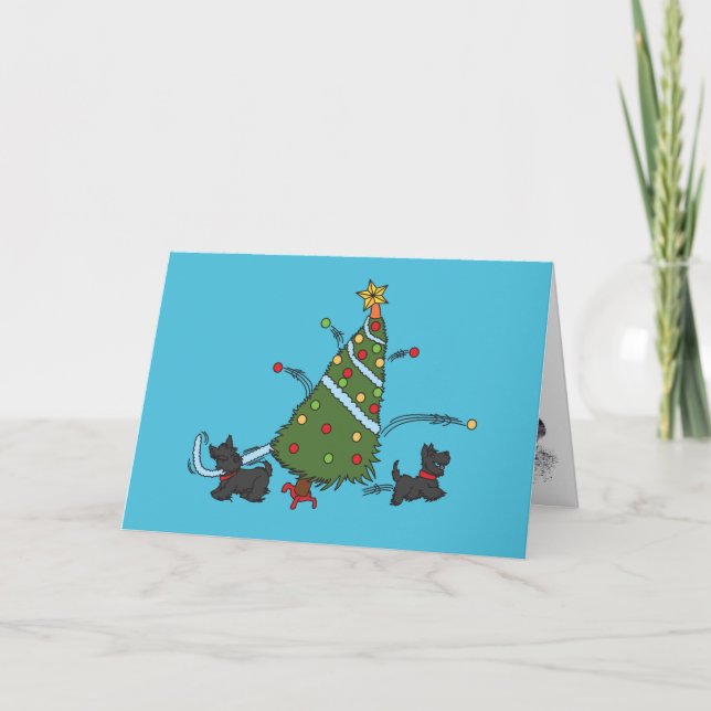 Kleine Helfer des Weihnachtsmanns Karte (Vorderseite)